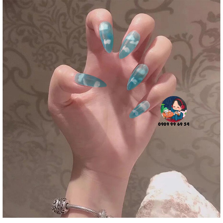 Móng Giả - Nail Siêu Dài [Đóng Hộp 24 Chiếc Đủ Size - Sẵn Keo Và Dụng Cụ] Blue Sky JP962