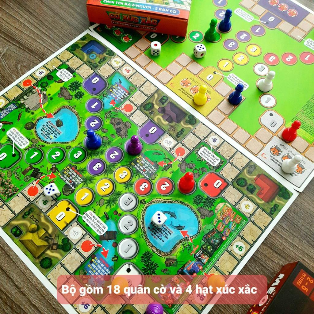 Board game-Cờ xúc xắc cá ngựa 6 người chơi Foxi-đồ chơi phát triển tư duy-dễ chơi-vui nhộn-giá siêu rẻ