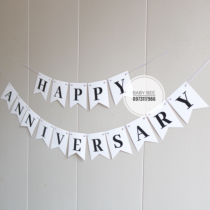 Dây Chữ Giấy HAPPY ANNIVERSARY Nhiều Mẫu