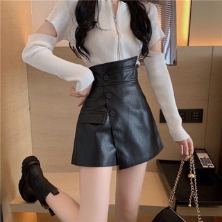 chân váy da vạt chéo cá tính 
