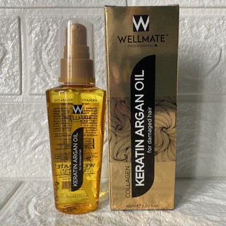 Tinh Dầu Phục Hồi Tóc Wellmate Keratin Argan Oil 60ml (Vàng)