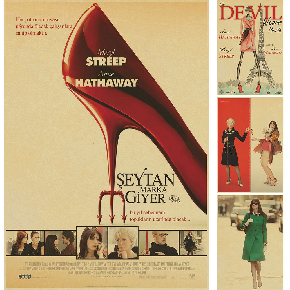 The Devil Wears Prada / Anne Hathaway Phim cổ điển / giấy kraft / poster thanh / Poster Retro / tran