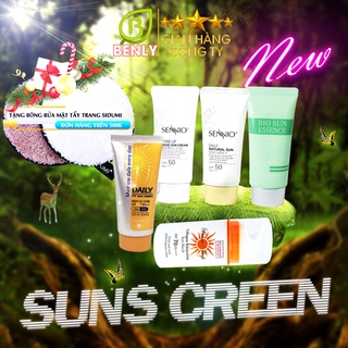 Kem chống nắng kềm dầu SENNIO, kcn Beau Shop , dưỡng trắng da, nâng tone da, dùng được cho da dầu mụn và da nhạy cảm