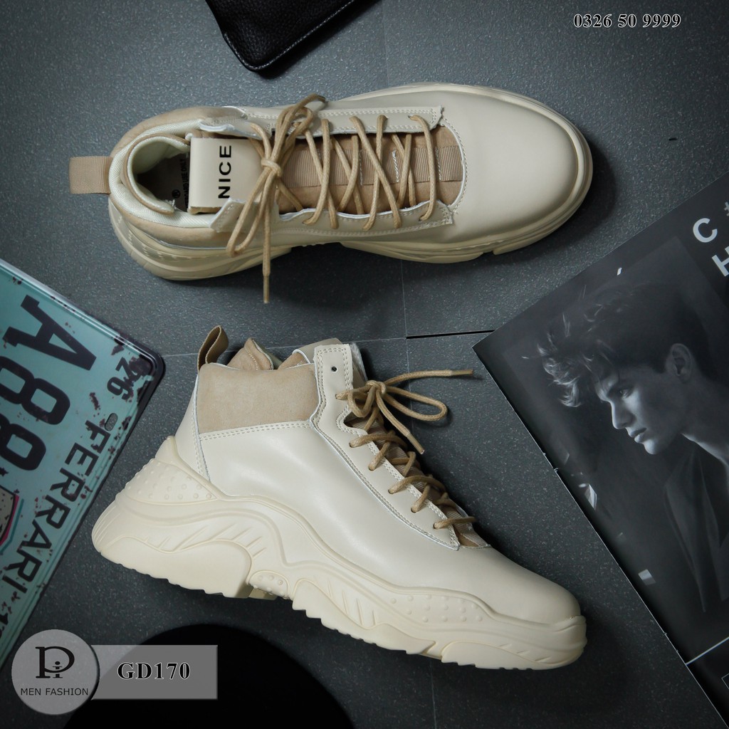 Giày Sneaker Da - Cổ Cao 2 Màu Cao CấpMàu Sắc shopquanaonam | BigBuy360 - bigbuy360.vn