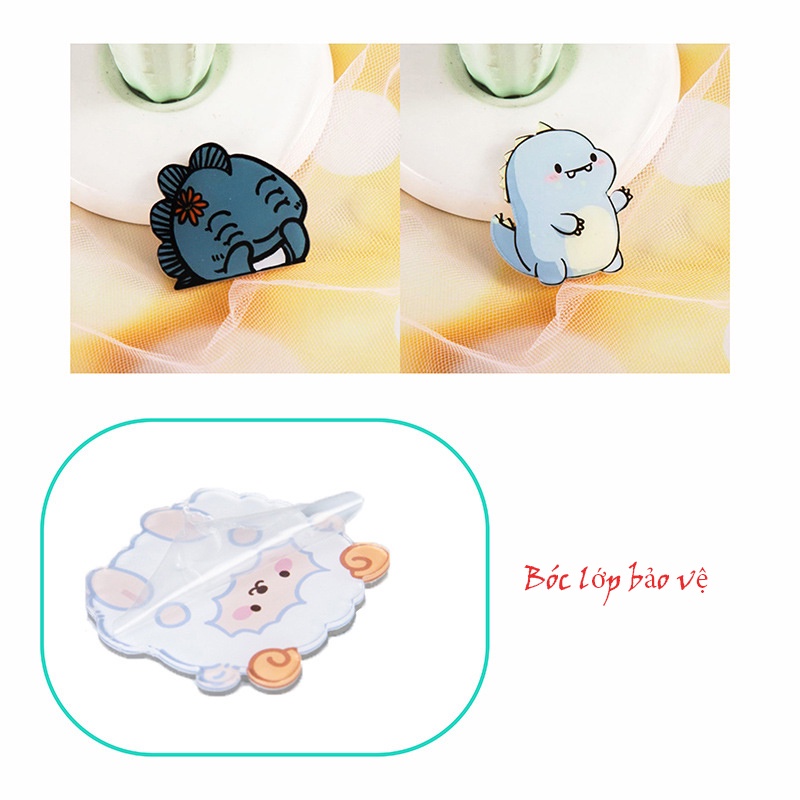 Sticker cute pin cài áo phụ kiện trang trí túi xách balo