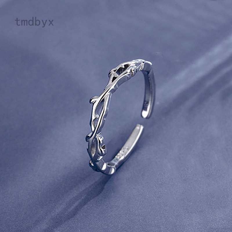 Tmdbyx  Nhẫn bạc mỏng có thể điều chỉnh kích thước thời trang cho nữ