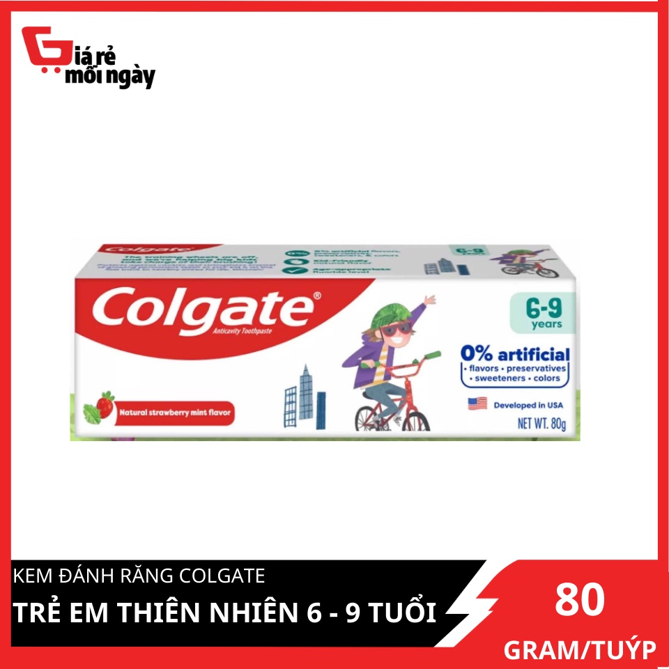 Kem đánh răng Colgate Trẻ Em Thiên Nhiên 6 - 9 Tuổi (Kid Free From 6-9) 80g