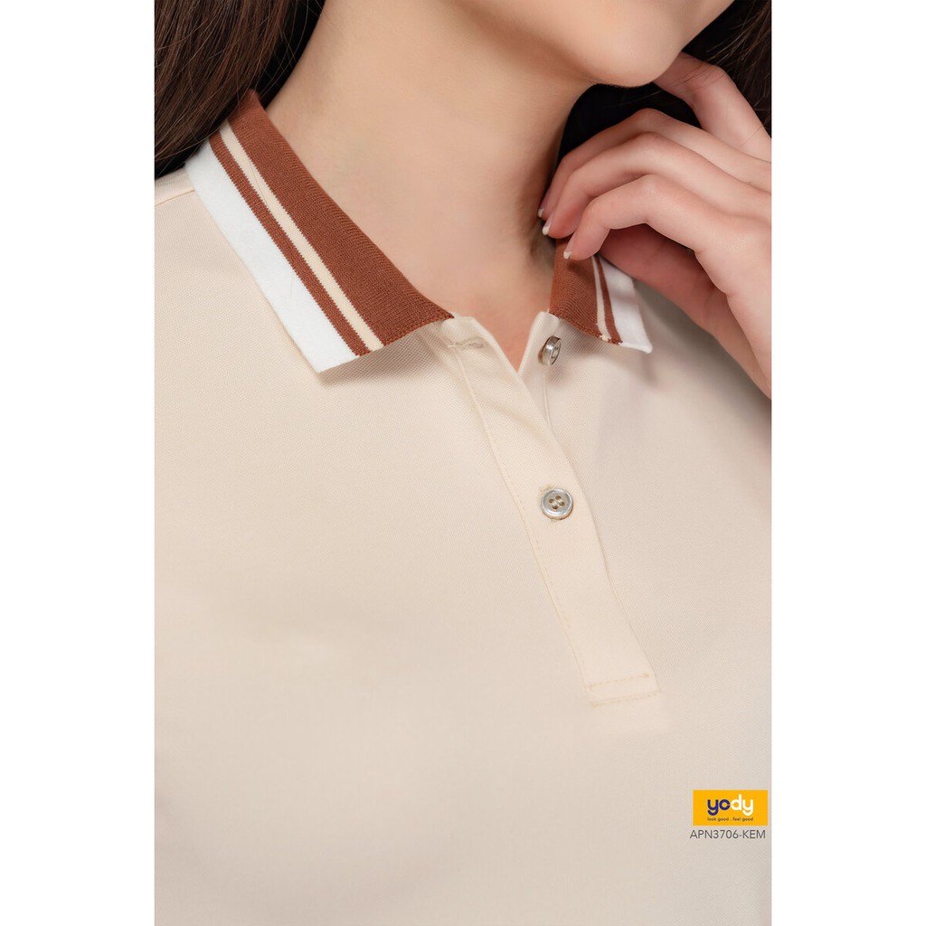Áo polo nữ YODY áo có cổ chất liệu pique mắt chim thấm hút tốt, mềm mịn APN3706