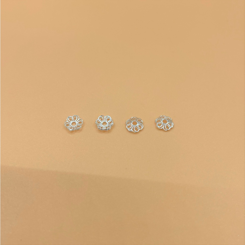 Charm ốp hạt bằng bạc hình 3 trái tim cỡ bé - Charm bạc 925 - Mã CB775