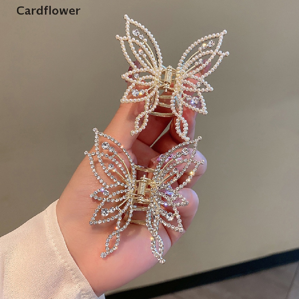 &lt; Cardflower &gt; Kẹp Tóc Hình Bướm Đính Ngọc Trai Giả Thời Trang Hàn Quốc Cho Nữ Đang Giảm Giá