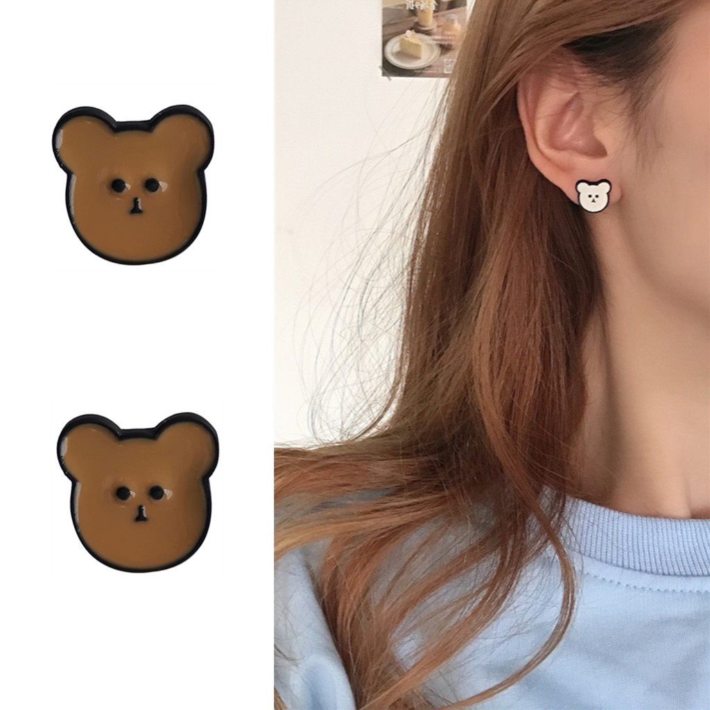 Khuyên Tai Hình Chú Gấu Xinh Xắn Đáng Yêu Phong Cách Hàn Quốc C16