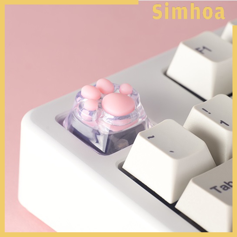 [SIMHOA] Transparent Gaming Key Caps Cat Paw Keycaps Machinery Keyboard keycaps Base