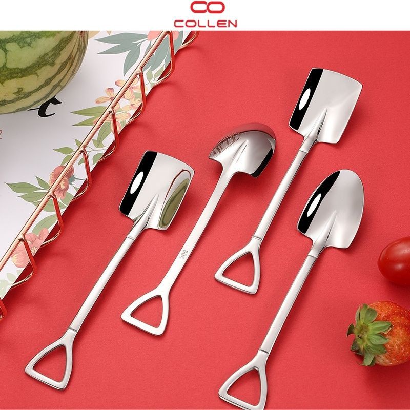 Thìa inox đẹp rẻ tốt tiện lợi,muỗng ăn hình xẻng chất liệu cao cấp an toàn cho bé