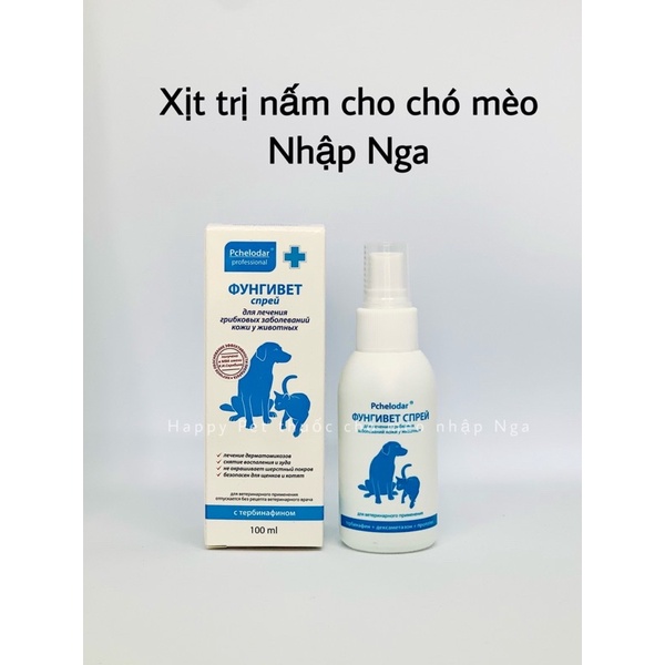 THUỐC XỊT TRỊ NẤM, VIÊM DA CHO CHÓ MÈO NHẬP NGA PCHELODAR FUNGIVET