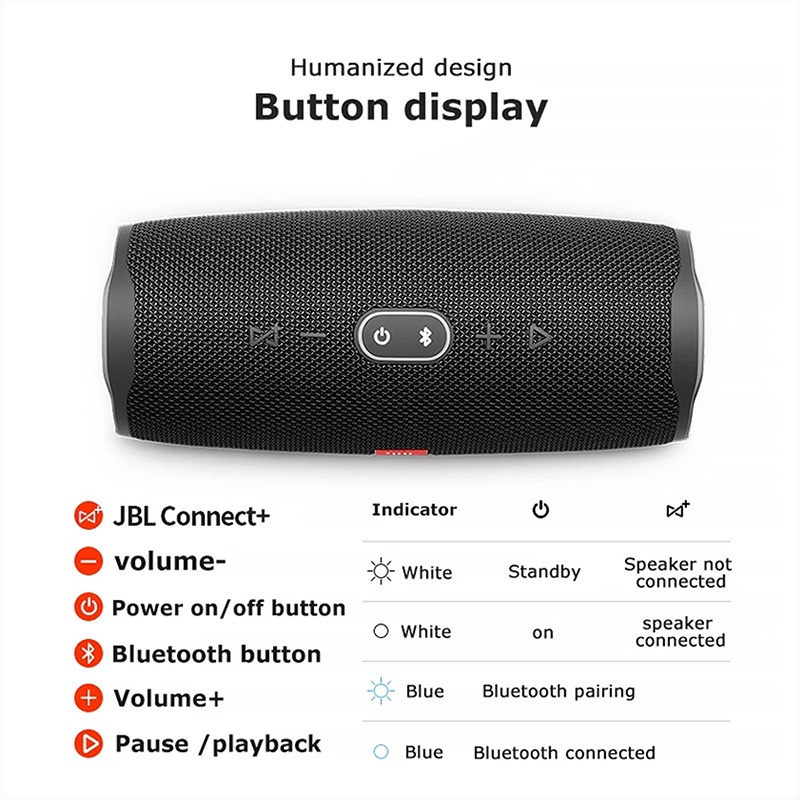 Loa Bluetooth Không Dây JBL Charge 4 Chống Thấm Nước IPX7 Kiêm Sạc Dự Phòng 24 Tiếng