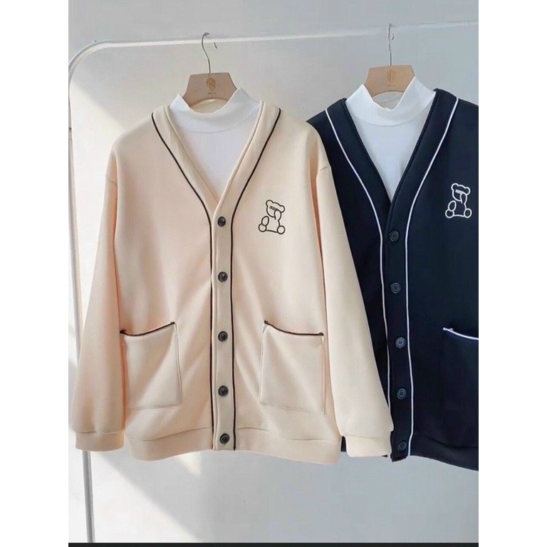 (HCM) ÁO KHOÁC NỈ CARDIGAN FORM RỘNG UNISEX DÀNH CHO CÁC BẠN TRẺ - THỜI TRANG HÀN QUỐC KME FASHION