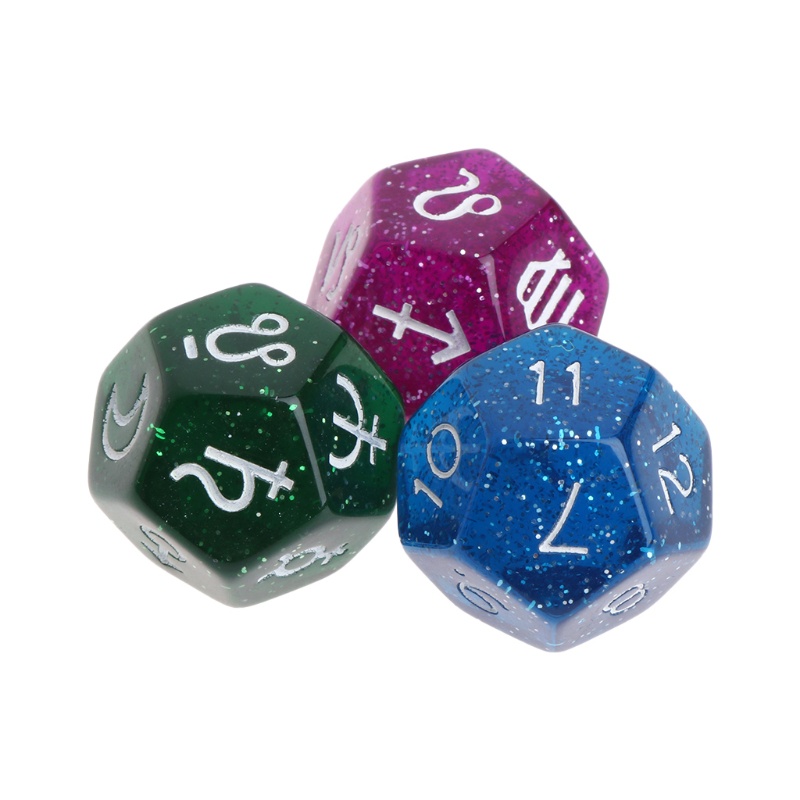 Set 3 bộ bài tarot 12 mặt bằng nhựa resin nhiều màu sắc