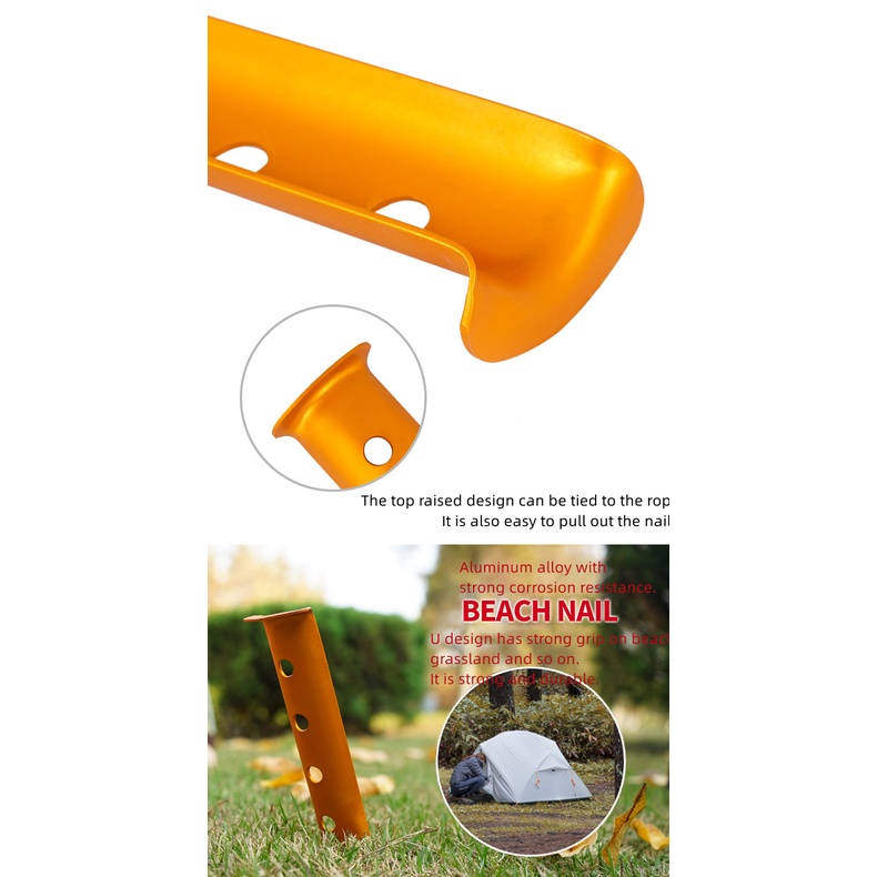 1 Cọc Dựng Lều Hình Chữ U 31cm Bằng Nhôm