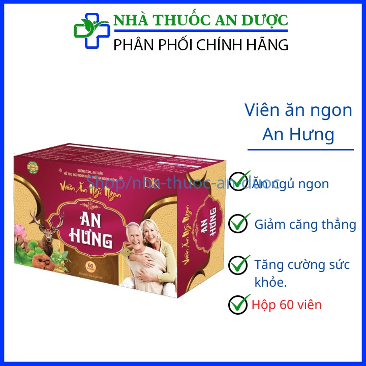 Viên uống ăn ngon ngủ ngon An Hưng bổ sung vitamin tổng hợp giúp cơ thể khỏe mạnh hộp 60 viên