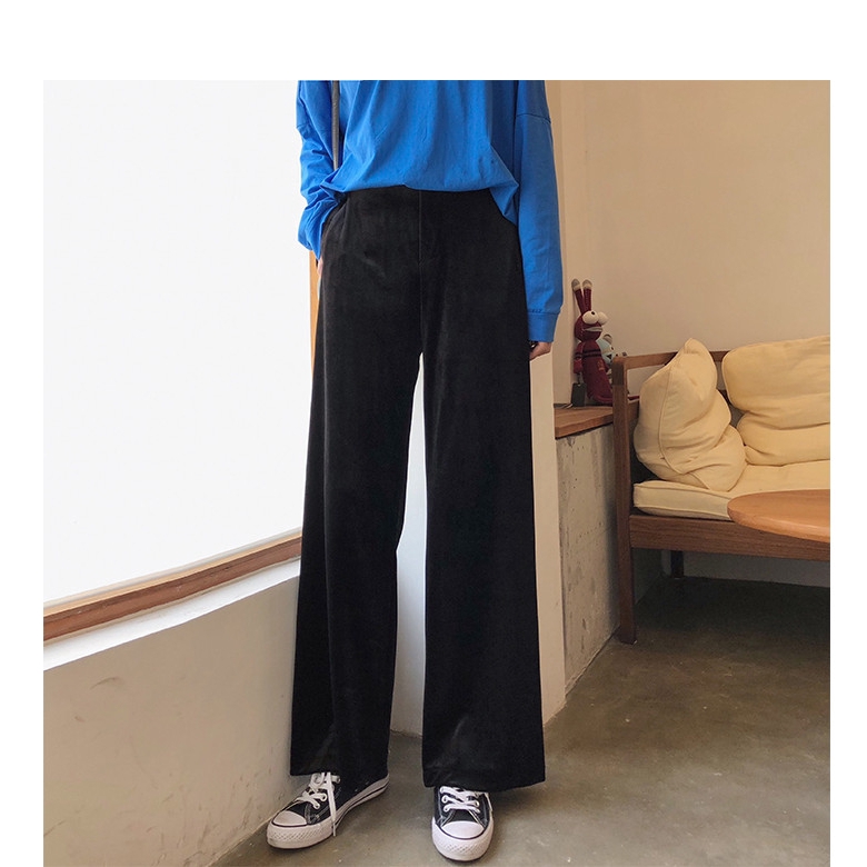 SUXI Quần ống rộng phong cách retro Hàn Quốc