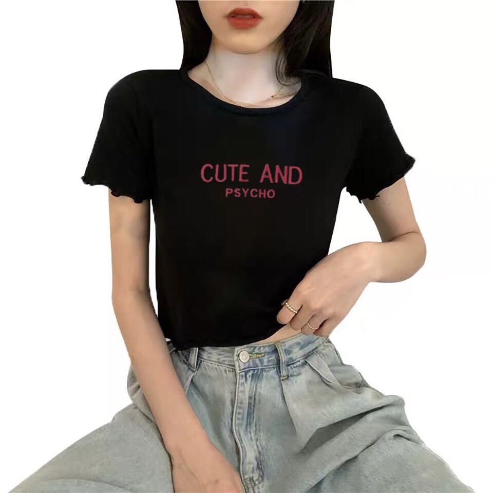 áo croptop cute and Dáng Ôm Ngắn tay Dễ Thương Quảng Châu-HươngSu (PVN1121)