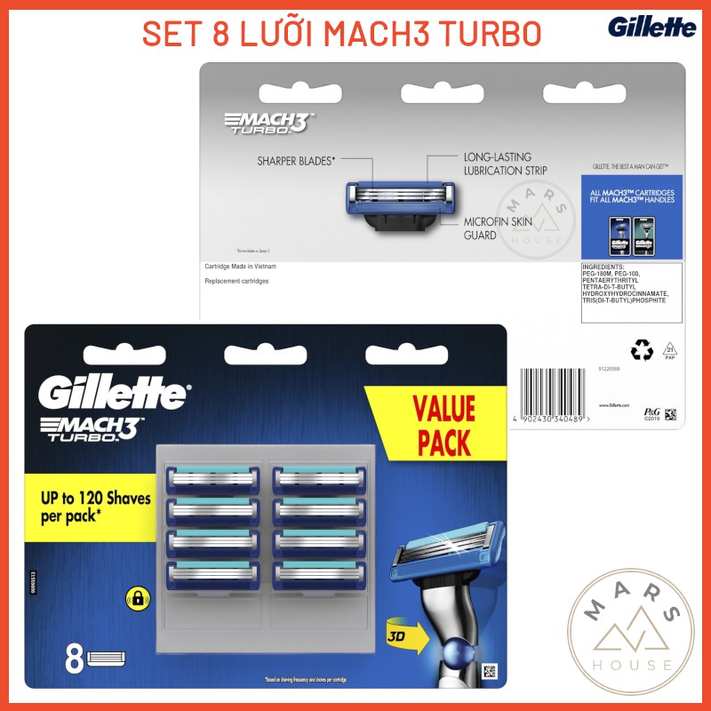 Lưỡi dao cạo râu Gillette Mach 3 chính hãng