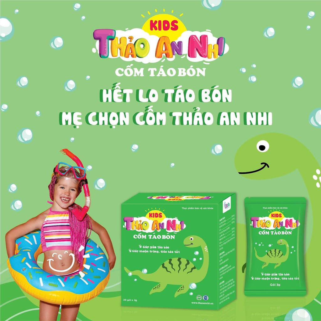 Kids Thảo An Nhi CỐM TAOBON ( 20 gói ) - Giải pháp nhuận tràng, giảm táo bón cho trẻ - CTCP TITAFA VIỆT NAM