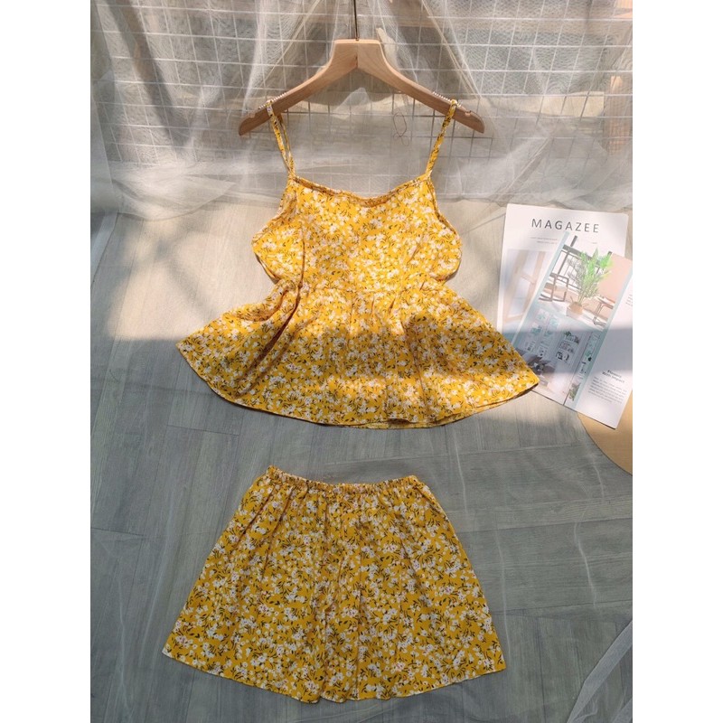 Bộ lụa bông 2 dây mặc nhà mát | BigBuy360 - bigbuy360.vn