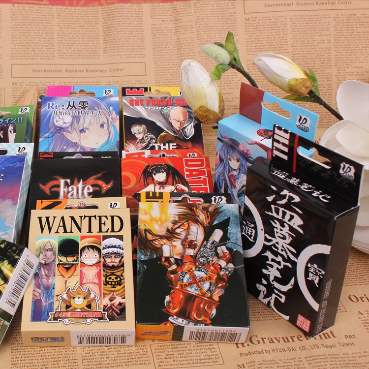 Bộ bài tây anime nhiều mẫu tổng hợp, tú lơ khơ manga One Piece, Kimetsu no Yaiba, Dragon Ball, Naruto