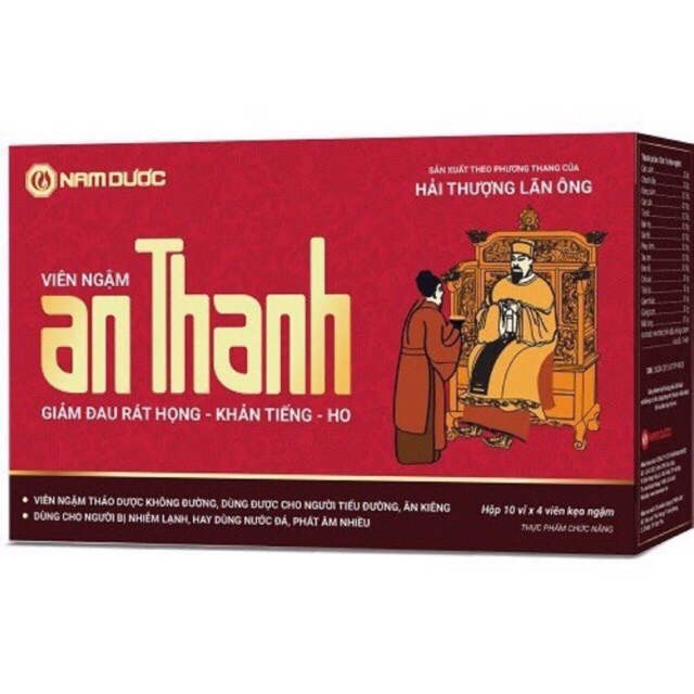 ✅ Kẹo ngậm ho AN THANH - giảm đau rát họng, khàn tiếng, ho - công thức Hải Thượng Lãng Ông