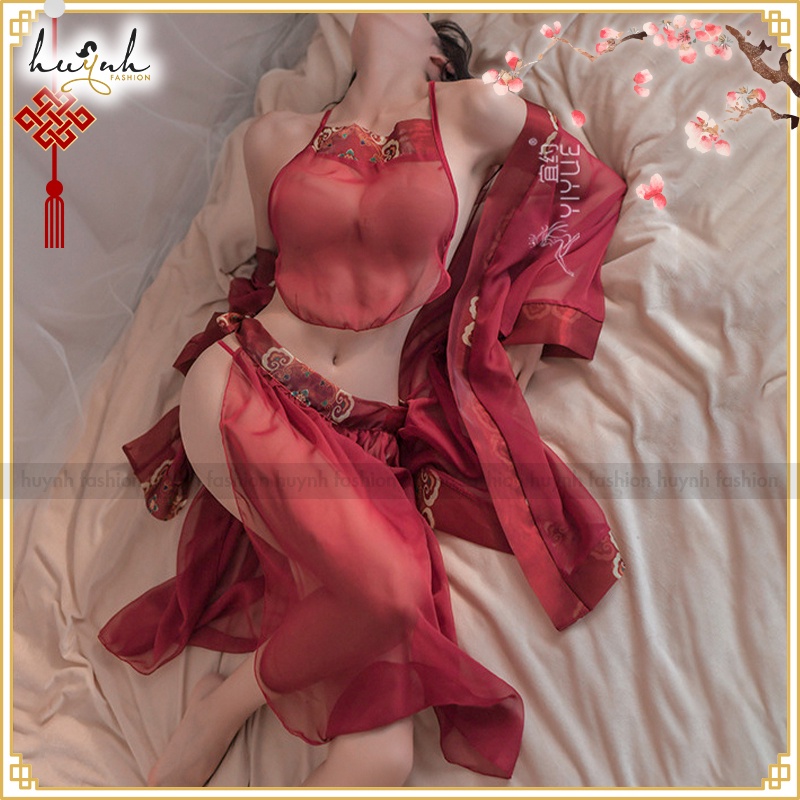 Áo Choàng Kèm Yếm Xuyên Thấu Hóa Trang Cổ Trang Trung Hoa Cao Cấp Sexy Chinese Hanfu Cosplay - CO21