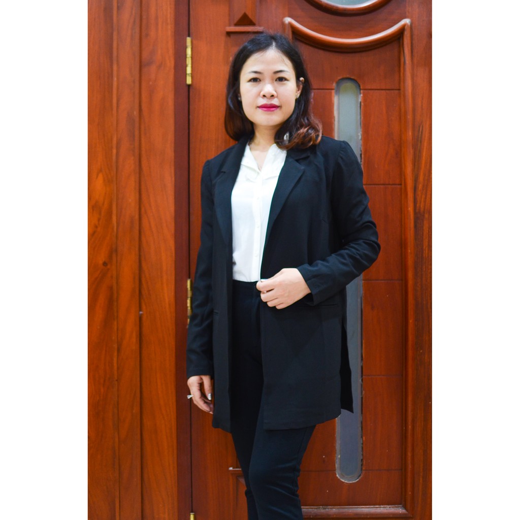 Áo Khoác Dài Tay Forerver21 Đen