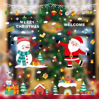 Decal dán kính noel mới 2020 86x84cm