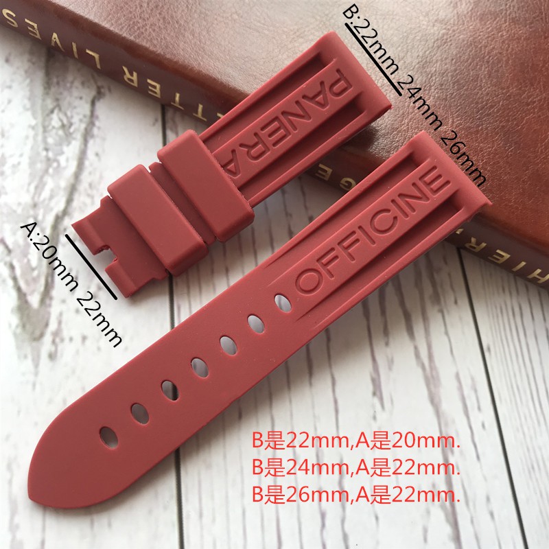 Dây đeo silicon cao su tự nhiên thay thế của Panerai dành cho nam giới 22 24mm Fat Sea PAM368/389/31/351