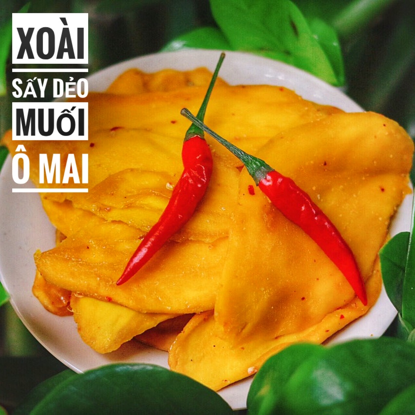 Xoài Sấy Muối Ô Mai Lon 500Gram &amp; Lon 300Gram - Xoài Sấy Muối Ớt - Xoài Sấy Cay