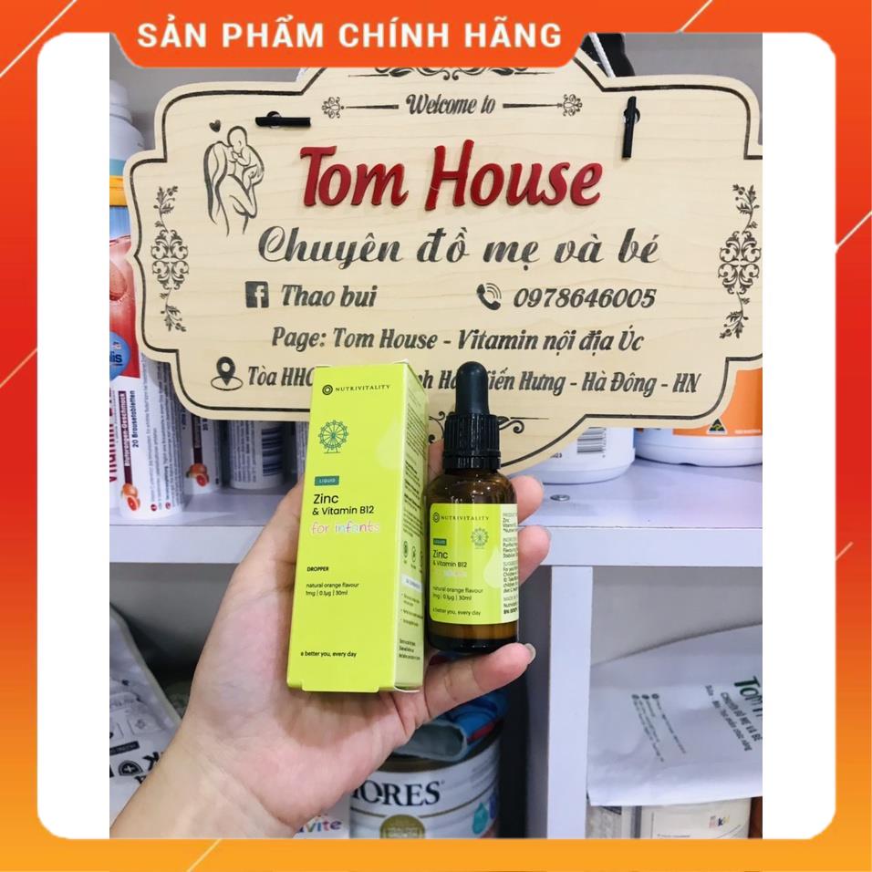 Kẽm Zinc Vitamin B12 Nutrivitality cho bé dạng nhỏ giọt 30ml của Anh Quốc #Tomstore 19