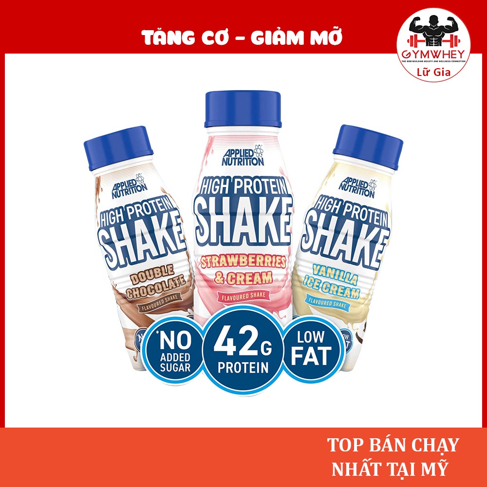 Sữa Đóng Chai Applied Nutrition High Protein Shake 500ml Cung Cấp Protein Chuyển Hóa Cao Giúp Tăng Cơ Giảm Mỡ - Từ Anh