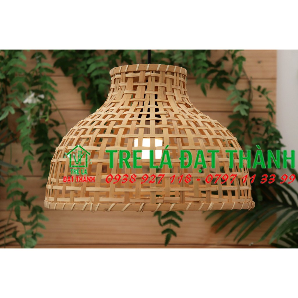 Đèn mây tre đan cao cấp, lồng đèn sân vườn, đèn chao cạp gỗ