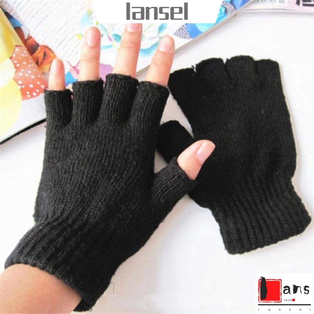 Cặp găng tay dệt kim co giãn tiện dụng giữ ấm vào mùa đông thời trang cho nam/nữ