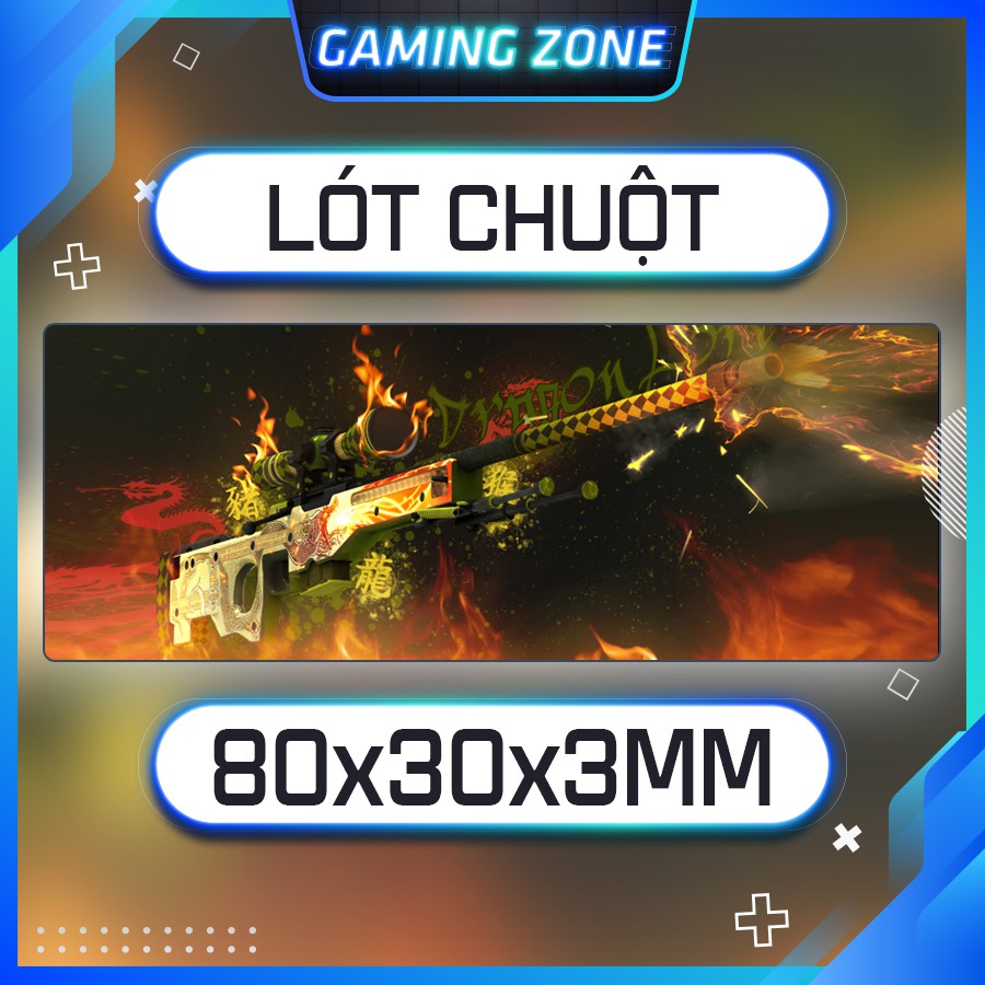 Lót chuột, bàn di chuột chơi game Dragon Lore CSGO chống trượt siêu bền siêu đẹp