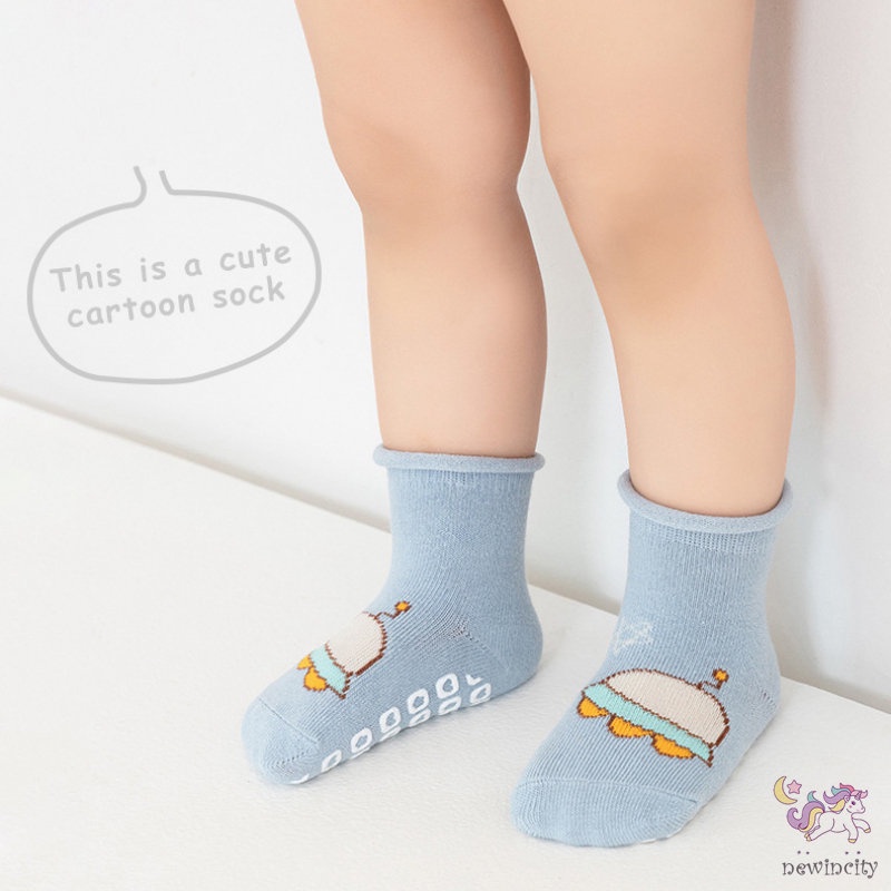 Set 3 Đôi Vớ Hàn Quốc Đế Cao Su Chống Trượt Chống Rơi Cho Bé