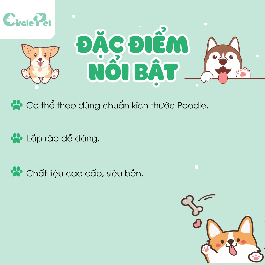 Khung Chó Giả Poodle Lamb OPAWZ Chất Liệu Cao Cấp Lắp Ráp Dễ Dàng - Circle Pet