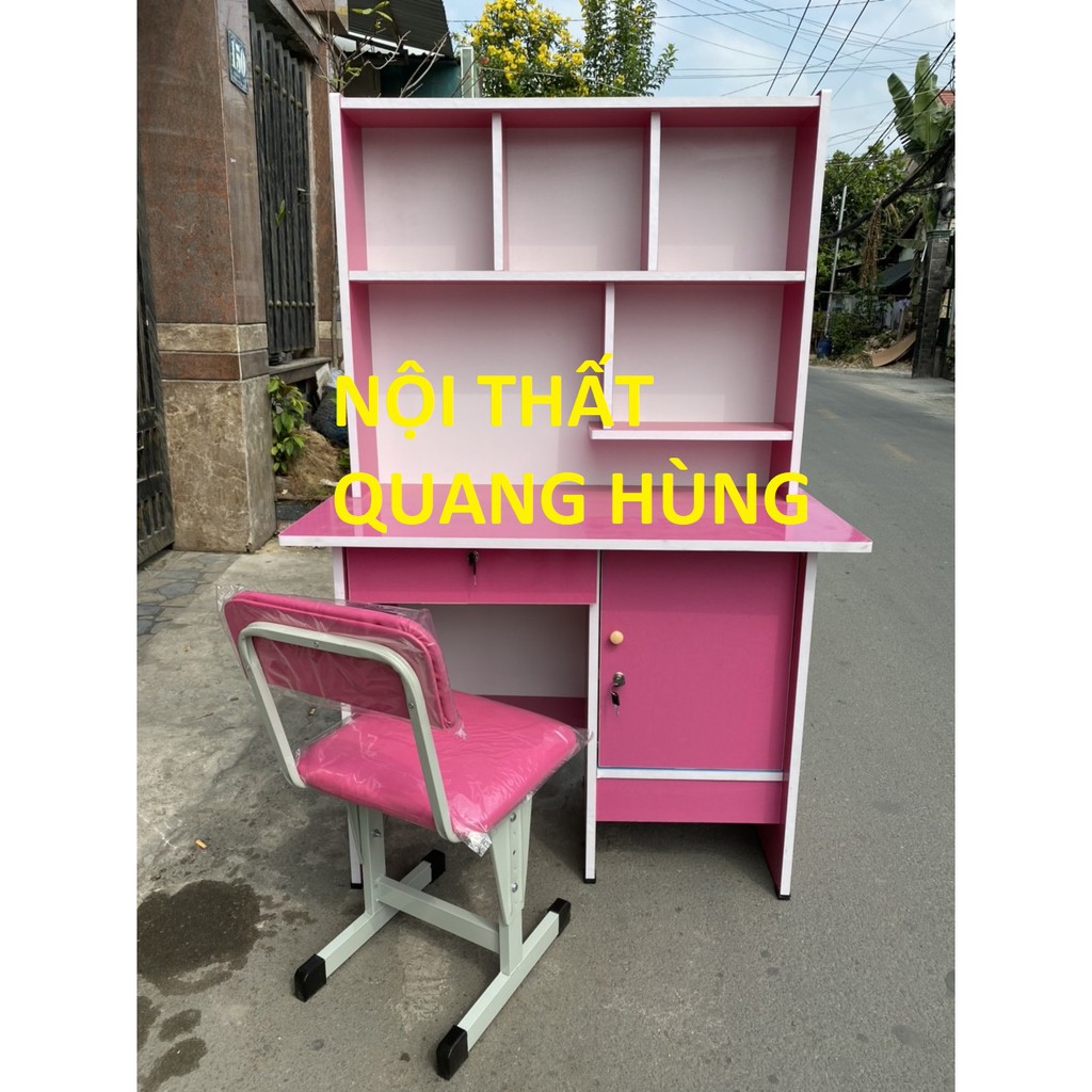 Combo bộ bàn ghế học sinh màu hồng cho bé ngang 1m - tặng kèm hình dán HELLO KITTY | BigBuy360 - bigbuy360.vn