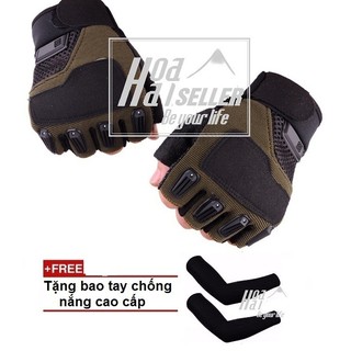 Găng tay dã chiến quân đội HOAHAI đa năng cao cấp (xanh lính) + Tặng kèm bao tay chống nắng