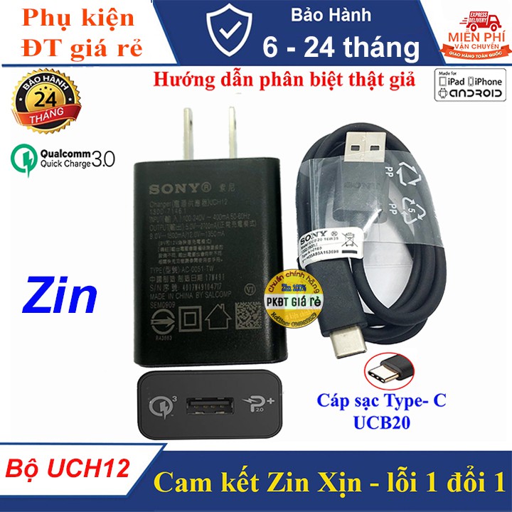 Bộ sạc nhanh 3.0 Sony UCH12  chính hãng,BH 12 tháng