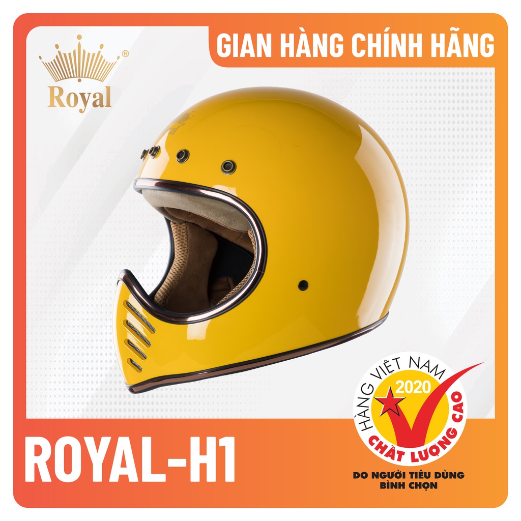 Nón Bảo Hiểm Fullface Classic Thời Trang Royal H1 Ngầu, Chất, Cá Tính, An Toàn, Bảo Hành Chính Hãng 1 năm