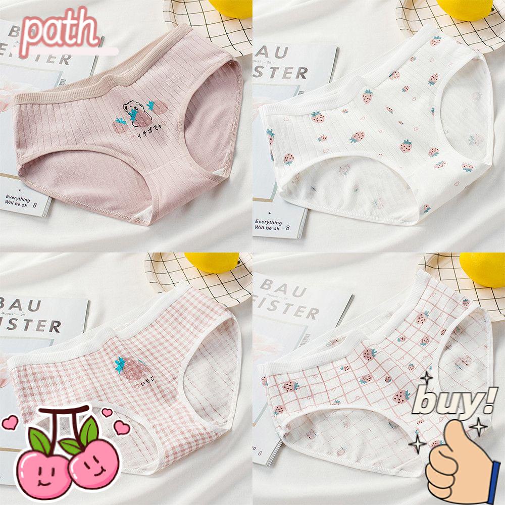 Quần Lót Họa Tiết Gấu Và Dâu Tây Dễ Thương Cho Bạn Gái