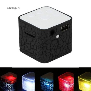 Portable Cubic Colorful LED Light Stereo Mini Speaker TF Wireless MP3 Player