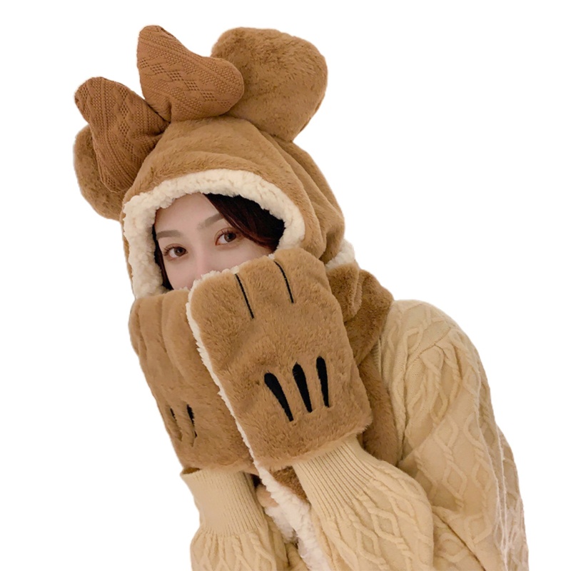 Khăn Choàng Chống Gió Có Mũ Trùm Dùng Hóa Trang Chú Chuột