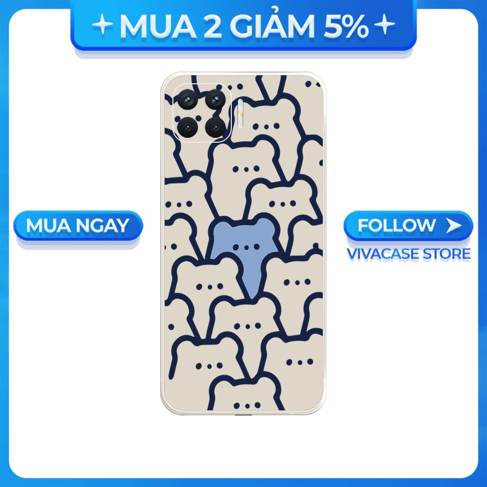 Ốp lưng cạnh vuông OPPO A1K/A5S/A74/A54/....viền bảo vệ camera hình Icon Gấu